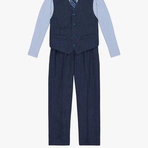 Navy Blue Vest and Pants Set